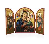 NKlaus Madre de Siempre Ayuda Icono Tríptico Madera 25x16cm Cristiano 13816
