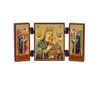 NKlaus - Madre del Perpetuo Socorro - Tríptico de Iconos Cristianos - Strastnaya Vsepomogajushhaja - Madera de Altar Ambulante 36172