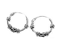 NKlaus PAAR PLATA DE LEY 925 Pendientes Celtas Bali PequeñosCreoles 11mm 7116