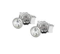 NKlaus par de aretes 3,0mm oro blanco 333 8 quilates pendientes de oro zirconai blanco señoras aretes