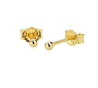 NKlaus par de aretes de bola de 2mm 8 quilates 333 oro amarillo damas pendientes de enchufe 2627