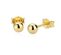 NKlaus par de aretes de bola de 4mm de oro de 8 quilates 333 de oro amarillo brillante pendientes de las señoras 9060