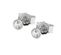 NKlaus par de aretes de oro blanco de 2,5 mm 333 8 quilates pendientes de oro zirconai blanco damas mens stud earrings