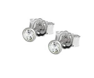 NKlaus par de aretes de oro blanco de 2,5 mm 333 8 quilates pendientes de oro zirconai blanco damas mens stud earrings