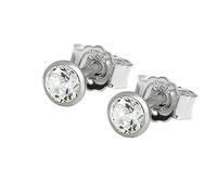 NKlaus par de aretes de oro blanco de 3,5mm 333 8 quilates pendientes de oro zirconai blanco damas mens stud earrings