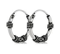 NKlaus par de criollas celtas de plata 925 Vikingo Escandinavo Pendientes 14mm 3006