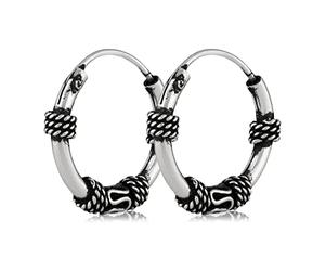 NKlaus par de criollas celtas de plata 925 Vikingo Escandinavo Pendientes 14mm 3006