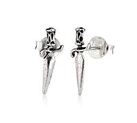 NKlaus Par de Pendientes Celtas de Plata 925 Dagas Góticas Cuchillos Vikingos 3038