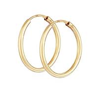 NKlaus Par de pendientes de aro 333 de oro amarillo de 8 quilates para mujer, Oro amarillo