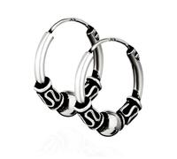 NKlaus par de pendientes de plata de ley 925 celta criolla gótica perforación del oído 14mm 5045