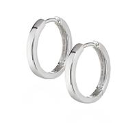 NKlaus par de plata genuina 925 pendientes de aro con bisagra cuadrados redondeados 17mm 1913
