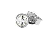 NKlaus Pendientes de oro blanco de 4,0mm 333 8 quilates Zirkonai White Ladies Gents Stud Earrings