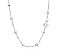 NKlaus plata 925 cadena de plata de ley 45cm anchorchain redonda con 24 bolas 1878