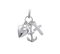 NKlaus plata 925 cadena de plata esterlina colgante fe amor esperanza - amuleto de la suerte 5087