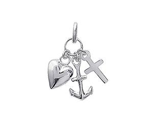 NKlaus plata 925 cadena de plata esterlina colgante fe amor esperanza - amuleto de la suerte 5087