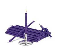 NKlaus - Portavelas con velas de palo de 200g violeta sin goteo L 16cm parafina 40018