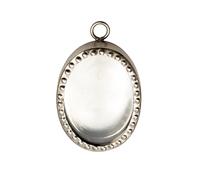 NKlaus Relicario de pared ovalado niquelado con borde de perla, altura de 6 cm, para decoración religiosa, 15857