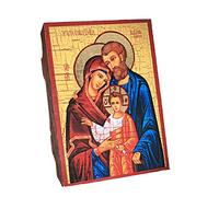 NKlaus Sagrada Familia, icono cristiano de madera sellado 16x12,5cm hecho a mano 37035