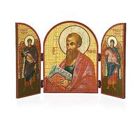 NKlaus Santo Apóstol Pablo Icono Tríptico Madera 25x16cm Cristiano 13799