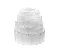NKlaus Selenit Tower Portavelas de 10 cm - Hecho a mano con piedra natural para luz ambiental, decoración espiritual para meditación, reiki y limpieza energética