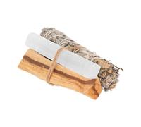 NKlaus Selenita con salvia blanca y madera de palo-santo, 10 cm, 1 unidad