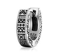 NKlaus Single 12mm Celtic Square Creole 925 Sterling Silver Gothic Bali Earring 3095