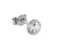 NKlaus SINGLE 5,3mm stud earrings white gold 585 gold earring 14 carat Zirkonai white 2076