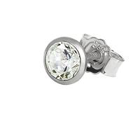 NKlaus Single Stud Earrings 5,0mm White Gold 333 8 Carat Gold Earring Zirkonai White Ladies Gents Stud Earrings