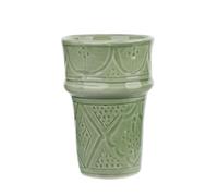 NKlaus Taza de café Latte Macchiato de 200 ml de cerámica con relieve decorativo para latte macchiato, café, zumos y bebidas frías