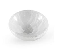 NKlaus Tazón de selenita natural redondo 9,5 cm piedra preciosa cuenco de cristal de cuarzo decoración 15597