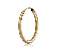 NKlaus único 20mm criolla 333 oro amarillo 8 quilates pendiente de oro 2,0mm de espesor pendiente de oro 3088