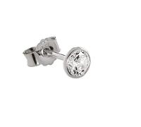 NKlaus único señoras hombres pendientes de oro blanco 333er 8 Karat Zirkonai 4,5mm único 3751