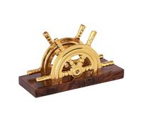 NKlaus Volante 15955 - Soporte para cartas y servilletas, latón y madera, 12,5 x 5 x 7 cm