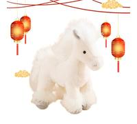 Nkmifeg Caballo de peluche - Año del caballo 2026 juguete | Juguete de peluche suave - Para niños y adultos, decoración para apartamento, escritorio, mesita de noche, sofá, vacaciones