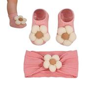 Nkmifeg - Calcetines para niños y niñas, textiles y seguros, conjuntos de algodón con invernaderos y calcetines, ideal para caminar, fotos, casa, al aire, cumpleaños, bautismo,