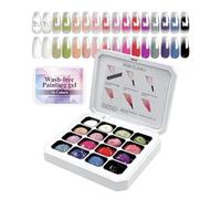 Nkmifeg Gel de arte de uñas, forro de pulido degradado de 16 colores sin lavado, gel de pintura para uñas, para mujeres y niñas, viajes diarios, hogar, interior, dormitorio, escritorio, mesa interior