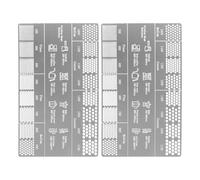 Nkmifeg Herramienta de regla de molienda de café, referencia de tamaño de molienda de grano de café, guía de medición de acero inoxidable de referencia de grosor para hombres y mujeres, principiantes