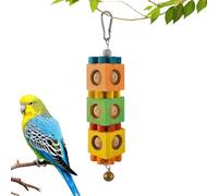 Nkmifeg Juguetes para Pájaros - Juego Colgable de Bloque de Madera para Molienda de Pico de Pájaros | Juguete de Excavación Periquito Calopsita Timbre, para Conura Y Cóctel Jaula Casa Animal De