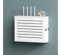 NKSTRWR Caja De Almacenamiento para Enrutador WiFi, Ocultador De Caja De Almacenamiento WiFi De Pared, Cubierta Cable De Módem, Sin Perforaciones.(White,L47.4cm/18.6in)