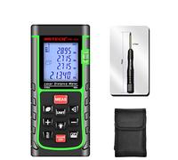 NKTECH Telémetro láser de distancia 40m Alcance Buscador Herramientas m/in/ft Longitud área de cinta Ángulo de volumen Medición 100 datos Nivel de burbuja de aire (NK-E40 150 pies)