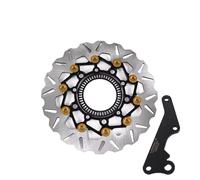 NKURTPC Discos de Freno Delantero Trasero Compatible con Honda PCX160 2023-2025 ABS. Kit de Frenos con Disco Flotante de aleación de Aluminio de 267 mm, Incluye Adaptador de Pinza y Soporte.(Gold)