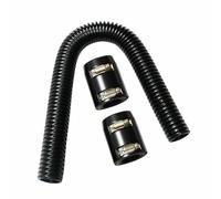 NKURTPC Kit de Manguera de radiador Flexible de Acero Inoxidable de 24" (61 cm) con 2 Tapones cromados universales Depósito compensación radiador(24 Inches Black)