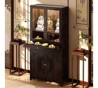 NKWVHI Altar Budista de bambú: con un diseño de inspiración China con estantes escalonados y Puertas de Armario, Disponible en Varios tamaños. Adecuado para Salones, Espacios, etc.,52 * 37 * 174cm