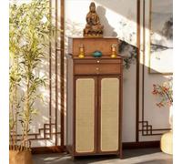 NKWVHI Mesa Altar China De Bambú con Cajón De Almacenamiento - Mesa Altar con Pedestal para Decoración del Hogar Y Meditación,Marrón,42 * 38 * 120cm