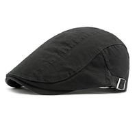 NLAND Boinas de Hombre Gorras de Hombre Planas Ajustable Newsboy Cap Casual Clásico Sombreros Cabbie Cap Gatsby Gorras Irlandesa,Negro Talla única