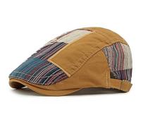 NLAND Boinas Hombre Algodón Gorras Plana Ajustable Gorras Irlandesa Ligero Vintage Sombreros Beret Newsboy Cabbie Trucker Gatsby Flat Cap(Caqui,Talla única)
