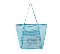 NLAND Bolso de Playa Mujer Grande Bolso de Malla con Bolsillo Bolso de Nailon para Viajes Natación Compras Shopping Bag (Azul)