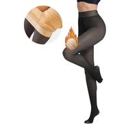 NLAND Medias Térmicas para Mujer Medias de Cintura Alta Gruesas y Cálidas Pantimedias Leotardos con Forro Polar para Otoño e Invierno(Negro translúcido,300g)