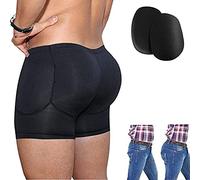 NLAVW Ropa Interior para Hombres Que realza los glúteos, tamaño Grande 4xl-6xl Calzoncillos Tipo bóxer Acolchados para la Cadera Levantador de glúteos Fajas Troncos 4 Almohadillas,Negro,XXL