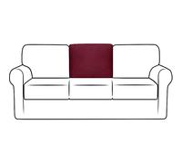 NLCYYQ Fundas para Respaldo De Sofá Funda De Cojín En T con Respaldo Elástico para Sofá con Cordón Antideslizante Reemplazo Tartán (Vino Rojo,Rectángulo)